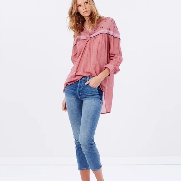 Free People Hearts And Colors Printed Tunic Top / Shirt Women's Size S - Picture 4 of 6